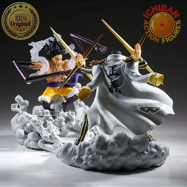 [PRÉ-VENDA FEVEREIRO/26 - 50%] CONJUNTO LUFFY SNAKE VS BORSALINO ONE PIECE SENKOZEKKEI BANPRESTO 100% ORIGINAL LACRADO