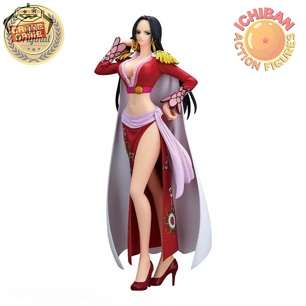 BOA HANCOCK ROUPA VERMELHA MÃO NO OMBRO ONE PIECE GLITTER AND GLAMOURS BANPRESTO 100% ORIGINAL LACRADO