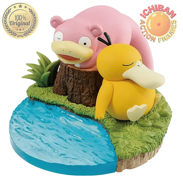 SLOWPOKE COM PSYDUCK POKÉMON BANPRESTO 100% ORIGINAL LACRADO