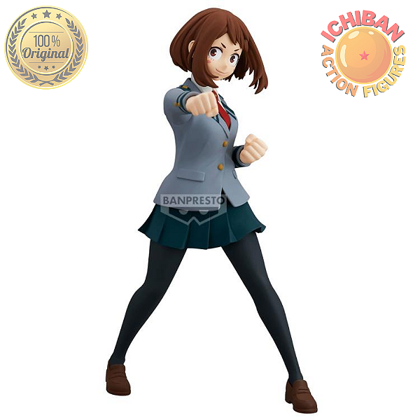 OCHACO URARAKA URAVITY UNIFORM. ESCOLAR MY HERO ACADEMIA GLITTER AND GLAMOURS BANPRESTO 100% ORIGINAL LACRADO