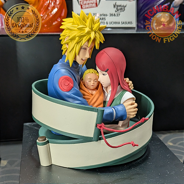 [PRÉ-VENDA JUNHO/26 - 50%] BUSTO NARUTO FAMILY MINATO KUSHINA BABY NARUTO 72 SERIES100 % ORIGINAL LACRADO