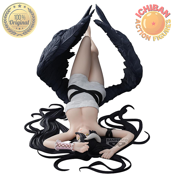 ALBEDO DEITADA MACACÃO PRETO OVERLORD RELAX TIME BANPRESTO 100% ORIGINAL SEM CAIXA