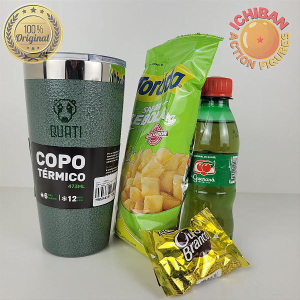 COPO QUATI VERDE 473 ML + SNACKS PACOTE GOLD/PLATINUM