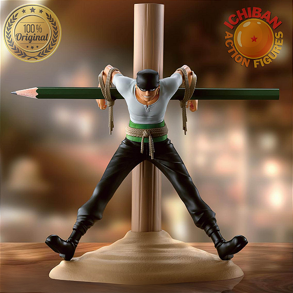 SUPORTE PARA CANETA ZORO CLÁSSICO ONE PIECE BANPRESTO 100% ORIGINAL LACRADO