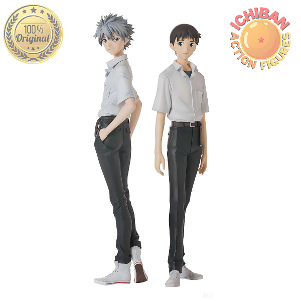SHINJI IKARI E KAWORO COLEGIAL NEON GENESIS EVANGELION 30TH ANNIVERSARY SEGA 100% ORIGINAL LACRADO