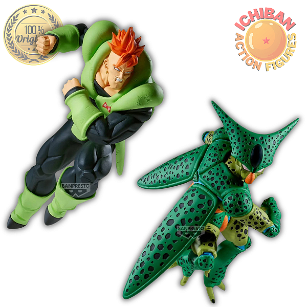 [PRÉ-VENDA JULHO/2026 - 50%] CONJUNTO ANDROID 16 VS CELL 1ºF MATCH MAKERS DRAGON BALL Z BANPRESTO 100% ORIGINAL LACRADO