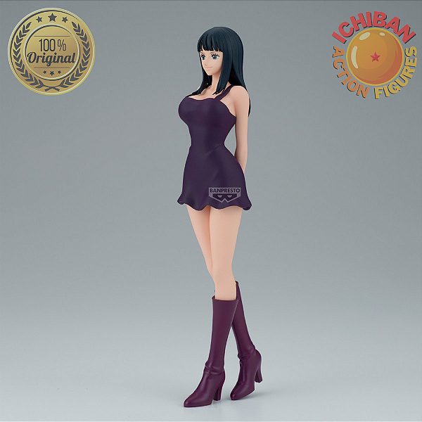 [PRÉ-VENDA NOVEMBRO/26 - 50%] NICO ROBIN ONE PIECE GLITTER & GLAMOURS ELBAPH STYLE PURPLE DRESS 100% ORIGINAL LACRADO