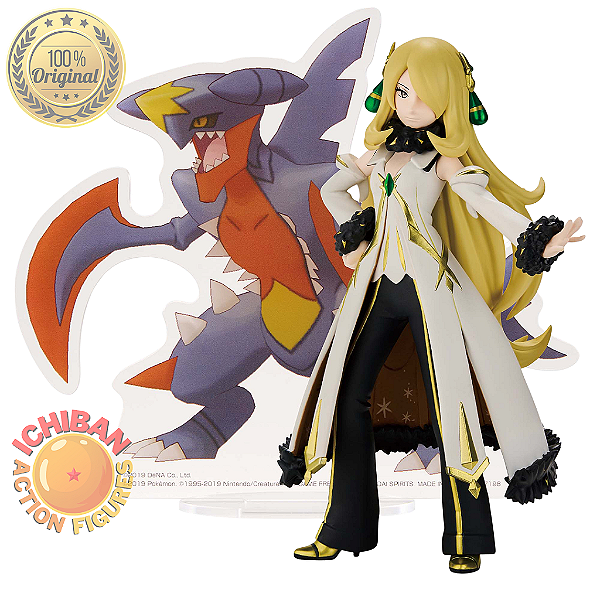CYNTHIA E GARCHOMP POKÉMON MASTERS EX BANPRESTO 100% ORIGINAL LACRADO