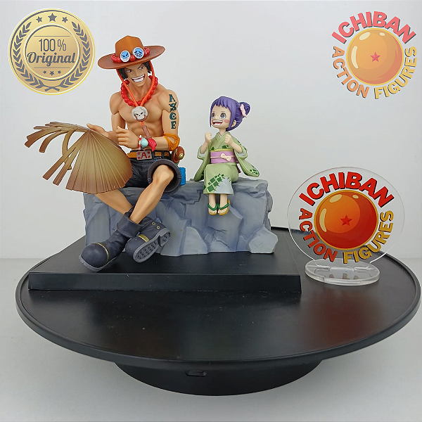 ACE E OTAMA SENTADOS ONE PIECE ICHIBAN KUJI BANDAI 100% ORIGINAL SEM CAIXA