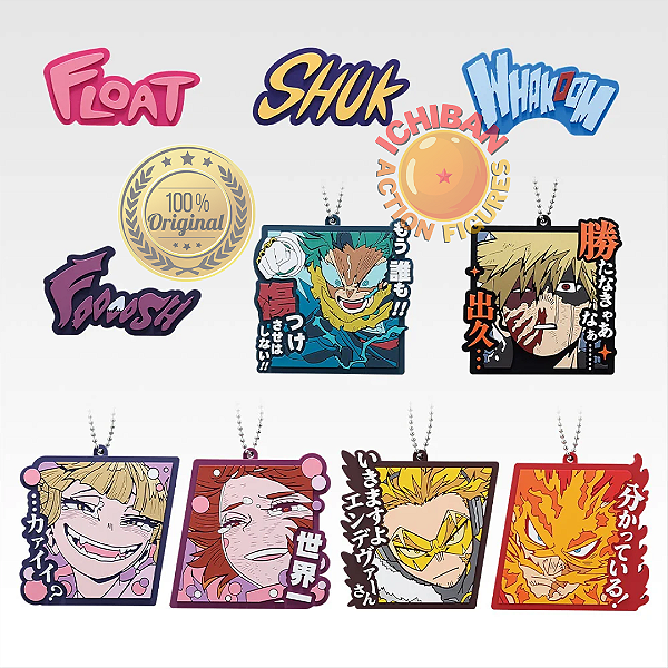 CHAVEIRO PORTA COPO ALEATÓRIO MY HERO ACADEMIA ICHIBAN KUJI LETRA J BANDAI 100% ORIGINAL