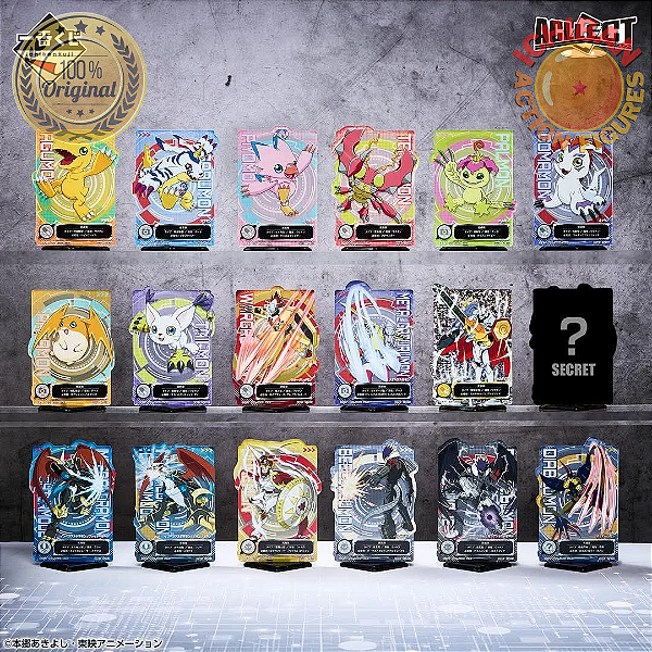 ACRILICO ALEÁTORIO DIGIMON ICHIBAN KUJI LETRA E BANDAI 100% ORIGINAL