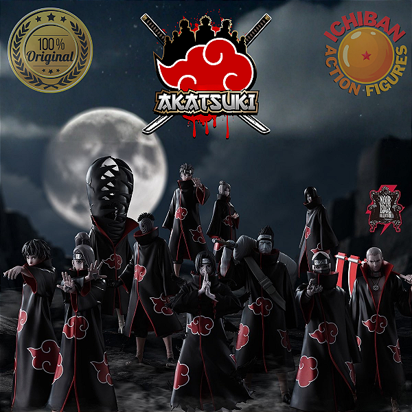 [PRÉ-VENDA ABRIL/27 - 50%] SET 11 MEMBROS AKATSUKI NARUTO SHIPPUDEN NOIR EDGE COLLECTION BANPRESTO 100% ORIGINAL