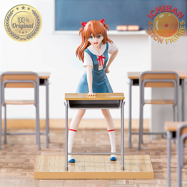 [PRÉ-VENDA MARÇO/27 - 50%] ASUKA LANGLEY SORYU COLEGIAL EVANGELION SEGA 100% ORIGINAL