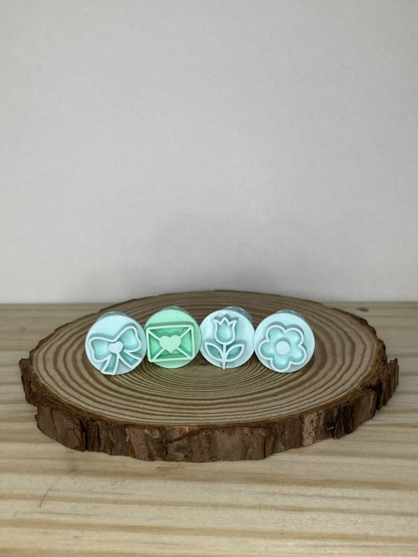 Carimbo para Doce - Flor, laço, coração