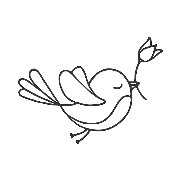 PÁSSARO COM FLOR NO BICO