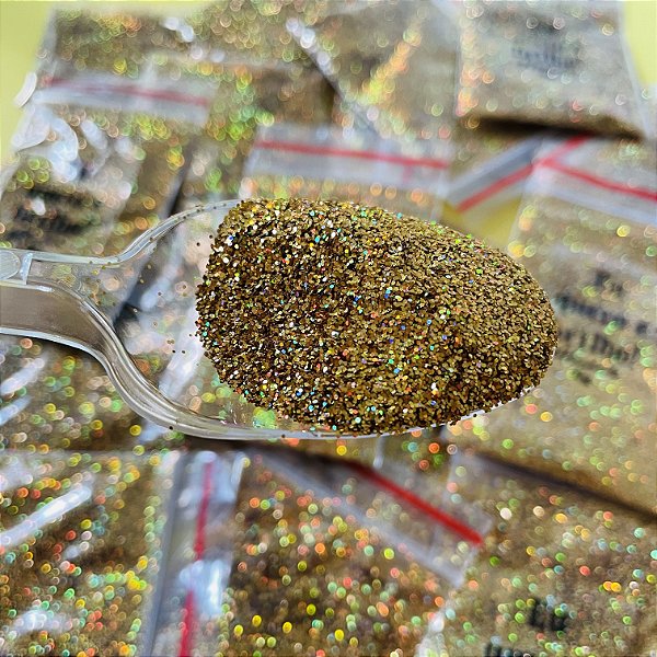Glitter Holográfico Fino Dourado - 6g
