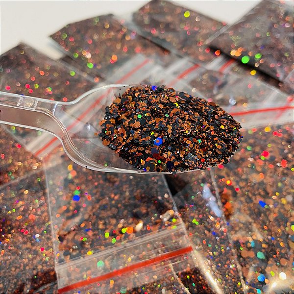 Glitter Holográfico Misto Bronze  - 6g