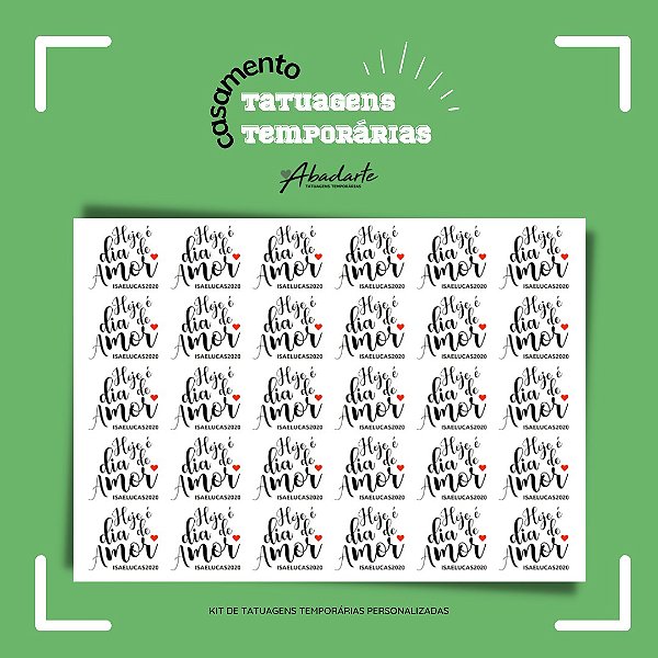 KIT PERSONALIZADAS DE CASAMENTO (30 UNIDADES)