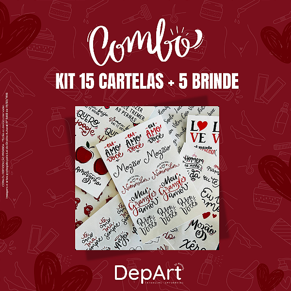 KIT 15 CARTELAS EPILAÇÃO + 5 CARTELAS DE BRINDE