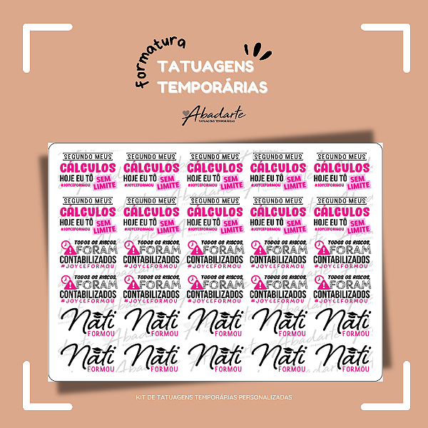 TATTOO CIÊNCIAS CONTÁBEIS (30 UNIDADES)