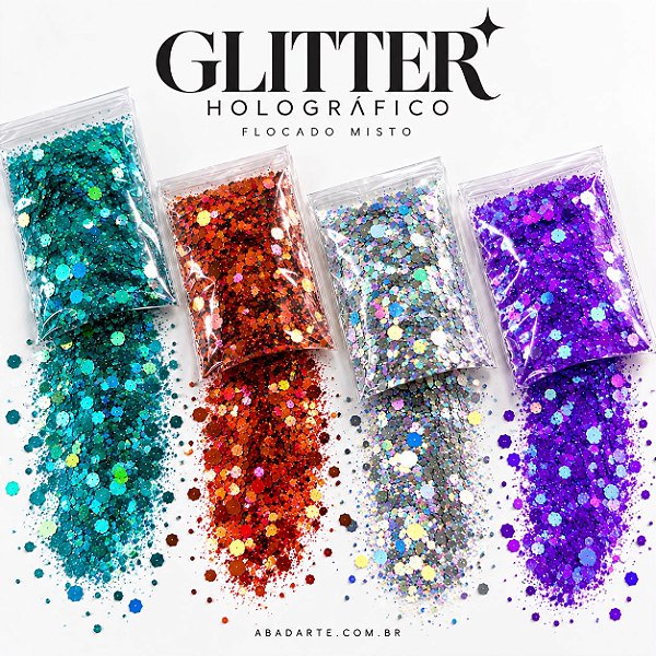 Glitter Holográfico Flocado Misto - 6g