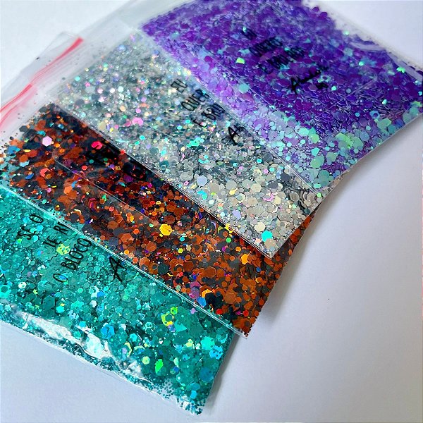 Glitter Holográfico Flocado Misto - 6g