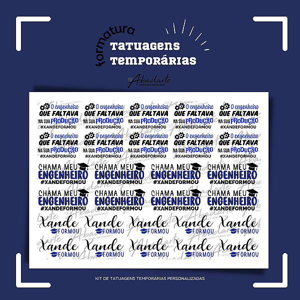 TATTOO ENGENHARIA DE PRODUÇÃO (28 UNIDADES)