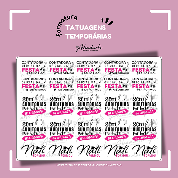 TATTOO CIÊNCIAS CONTÁBEIS (25 UNIDADES)