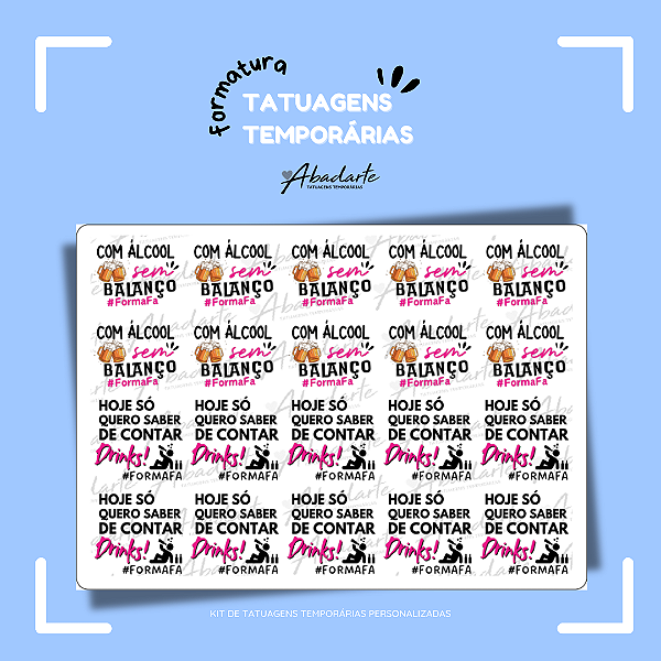 TATTOO CIÊNCIAS CONTÁBEIS (20 UNIDADES)