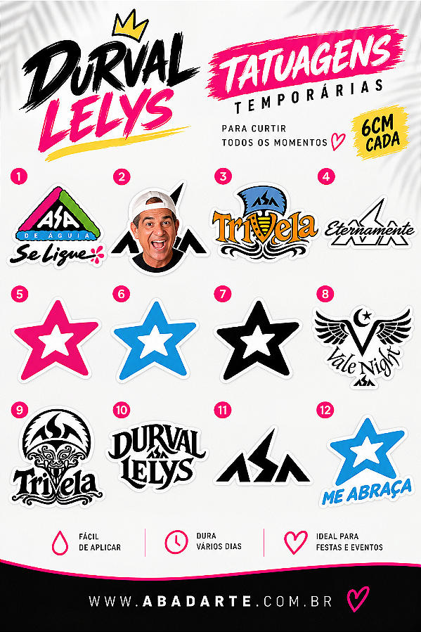 TATUAGEM TEMPORÁRIA DURVAL LELYS