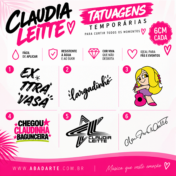 TATTOO TEMPORÁRIA CLAUDIA LEITTE