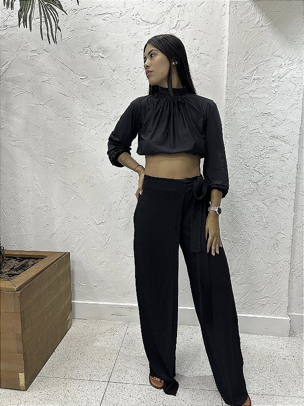 CALÇA PRETA BRILHO LUREX
