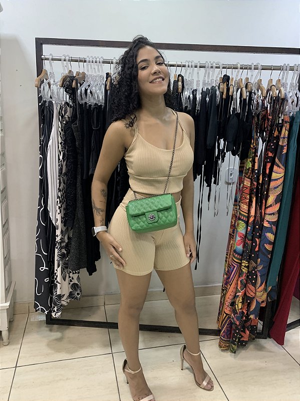 CONJUNTO SHORT E TOP TAMANHO ÚNICO (VESTE P & M)