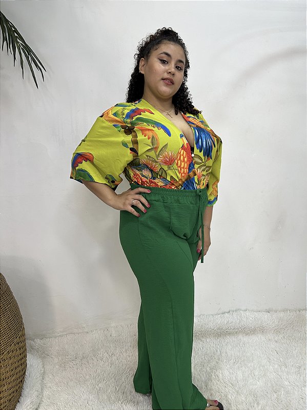 CALÇA PANTALONA ELÁSTICO TAMANHO G
