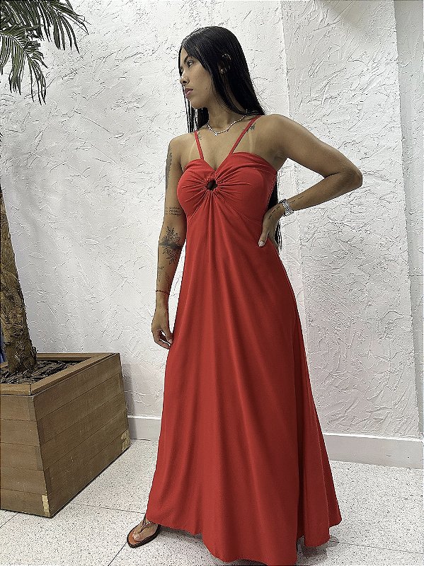 VESTIDO LONGO DETALHE FRENTE (VESTE DO P ao G)
