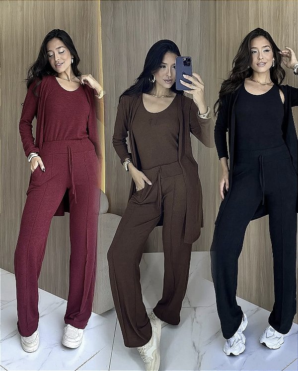 CONJUNTO 3 PEÇAS (VESTE TAMANHO M)