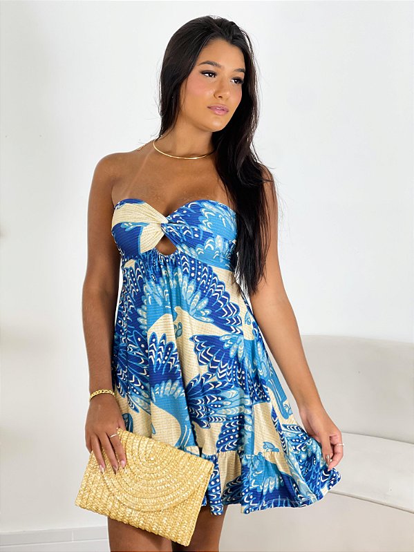 VESTIDO CURTO TOMARA QUE CAIA TAM ÚNICO (VESTE DO P ao M)