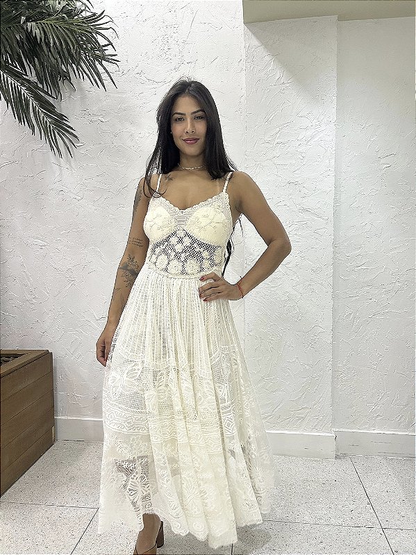 VESTIDO MIDI RENDA