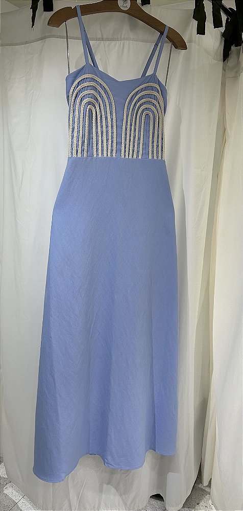 VESTIDO LONGO BUSTO BORDADO (TAMANHO ÚNICO VESTE DO P ao G)