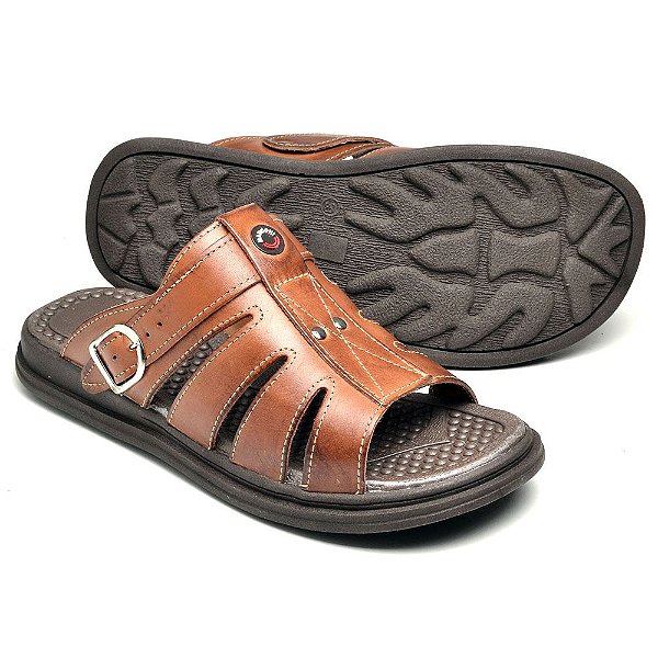 CHINELO MASCULINO RANSTER COURO COMFORT  801