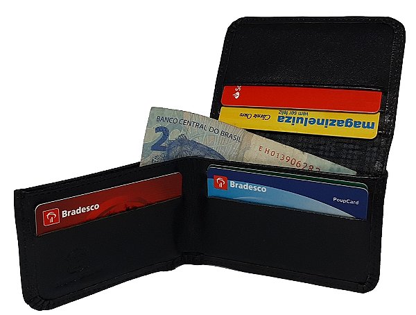 Carteira Pequena Em Couro Legitimo 100