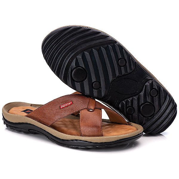 Chinelo De Couro Carneiro Masculino Anti Stress 804
