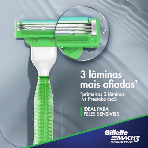 Carga para Aparelho de Barbear Gillette Mach3 Sensitive Leve 3 Pague 2 - L3P2