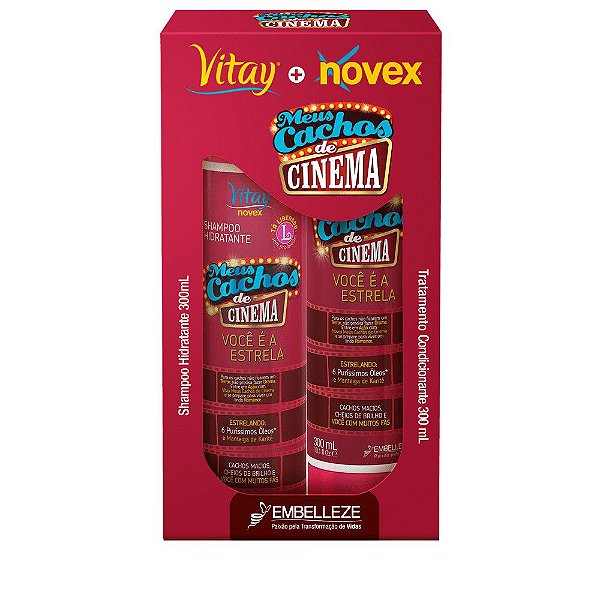 Kit Shampoo e Condicionador Meus Cachos de Cinema Vitay Novex - Embelleze