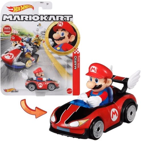 Carrinho Mario Kart Mario Wild Wing Hot Wheels 1/64