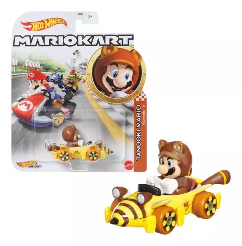 Carrinho Mario Kart Tanooki Mario Bumble V Hot Wheels 1/64