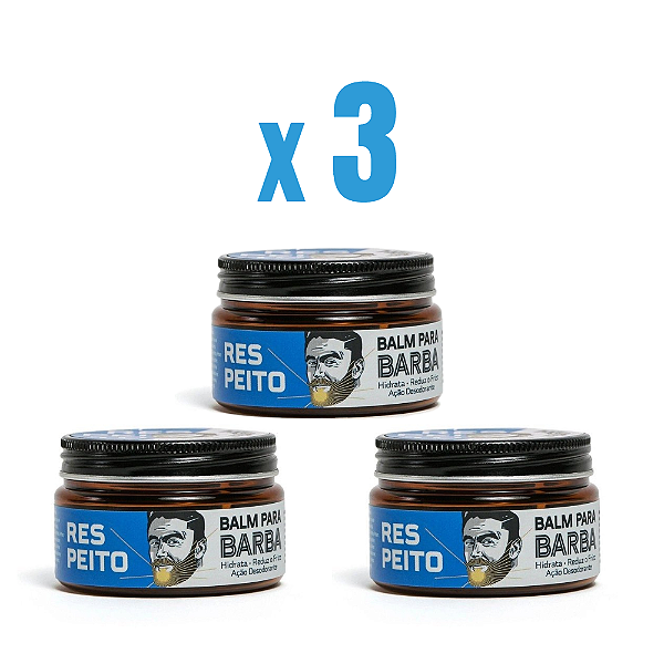 Kit 3 Balm para Barba Barba de Respeito 65g - Linha Premium