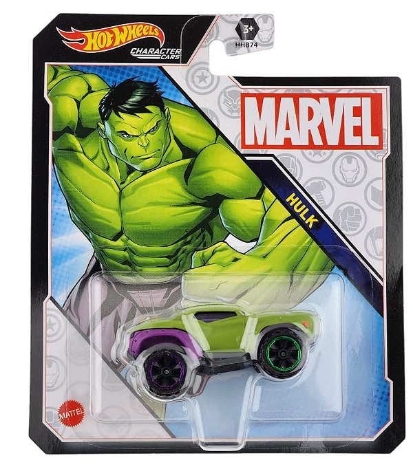 Carrinho Hot Wheels Hulk Character Cars Marvel 1/64 HHC02