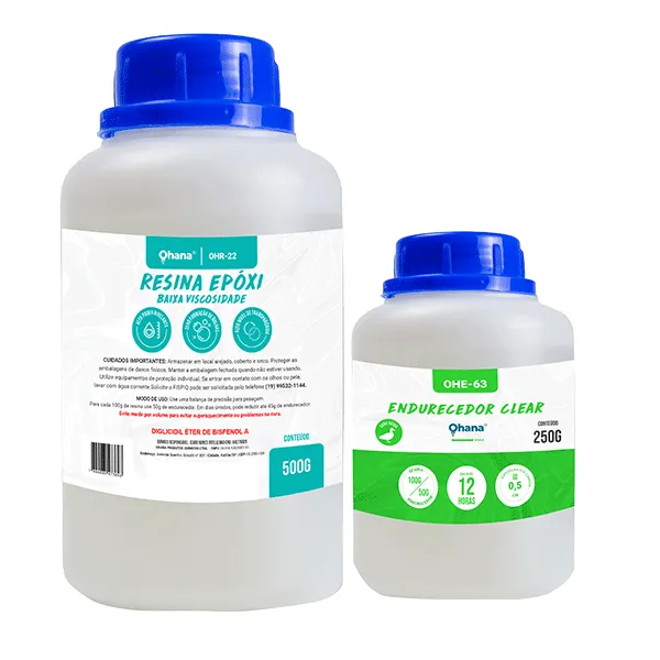 Resina Epóxi Ohana de Baixa Viscosidade incolor Kit 750g Clear