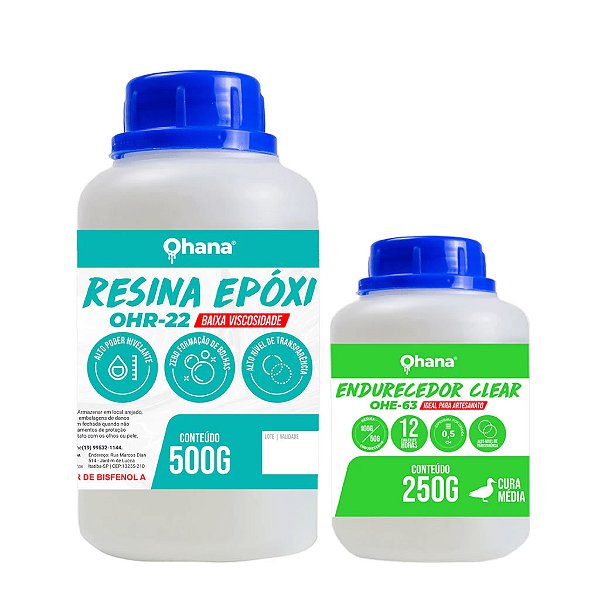 Resina Epóxi Ohana de Baixa Viscosidade incolor Kit 750g Clear